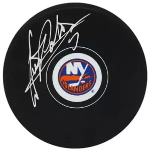 Denis Potvin Signed New York Islanders Logo Hockey Puck - (SCHWARTZ COA) - Picture 1 of 1