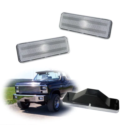 Clear Front Bumper Parking Turn Signal Light Lenses For Ford Bronco Xlt 1980-86 - Image 1 of 4