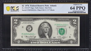 FR.1935-F* 1976 Atlanta $2 Federal Reserve Note PCGS Choice UNC 64 PPQ - Picture 1 of 2