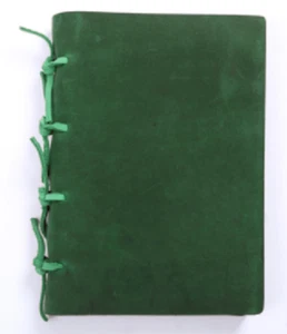 A5 loose leaf Writing note Notebook sketchbook Diary Notepad leather green Q349 - Picture 1 of 6
