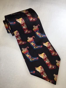 Christmas Silk Necktie- Christmas Stockings Theme - Picture 1 of 3