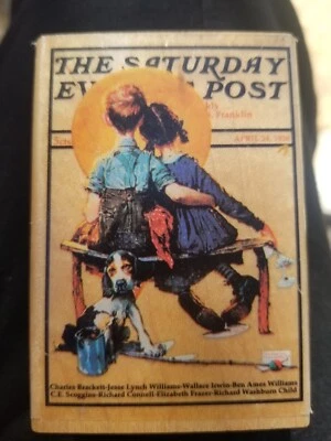 1995 Hampton Art 712 Sunset Norman Rockwell 1926 post rubber stamp 3.25" x 2.25" - Image 1 of 4