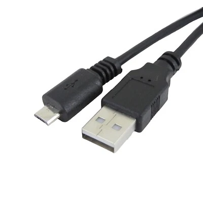 2m Black Micro USB 2.0 Type A to Micro B 5 Pin Data Sync Charger Charging Cable - image 1 of 4