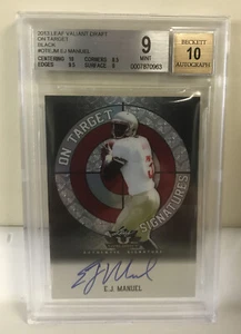 BGS 9 2013 Leaf Valiant Draft On Target Black AUTO EJ Manuel RC #d 1/5 BILLS - Picture 1 of 2