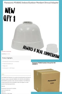 Panasonic Surveillance Camera Pendant Shroud Mount PS484S Security Sys CAM COVER - Picture 1 of 9