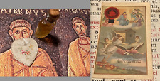 RARE LOT RELICS Our Lady of Loreto : Ex-Velo + Agnus Dei and sacred oil lamp !!!