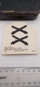 Pair US Army Military Officers Field Artillery Collar Badges Insignia Subdued - Picture 1 of 2