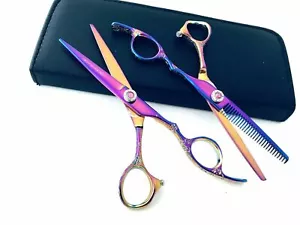 Set parrucchiere forbici da barbiere taglio capelli + diradamento professionale salone - Foto 1 di 2