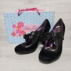 Poetic Licence Black Velvet & Faux Leather Heels UK Size 6 EU 39 Witchy Goth