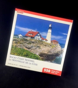 Hoyle LIGHTHOUSE Portland Head Maine 550 Piece Jigsaw Puzzle NEW SEALED Rocky - Picture 1 of 11