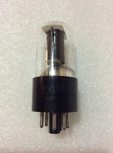 6K6GT One (1) Sylvania Tube NOS Black Plate Bottom D Foil Getter - Bild 1 von 4