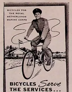 1944 Columbia Bicycles WW2 Royal Netherlands Marine Corp Vintage 1940s Print Ad - Bild 1 von 2