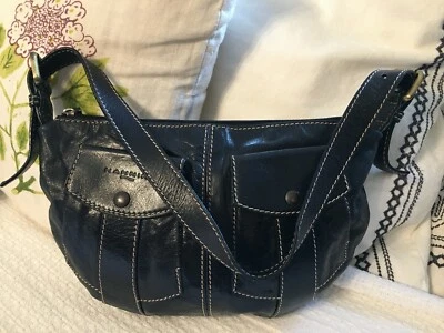 Bolso de Mano Hobo NANNINI Pequeño Cuero Negro en Forma de Luna-COMO NUEVO Foto 1 de 4