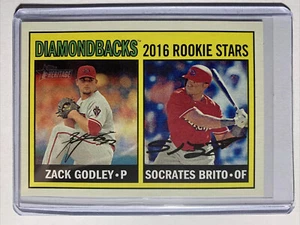 2016 Topps Heritage Zack Godley & Socrates Brito Rookie Stars Diamondbacks #179 - Picture 1 of 6