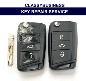 SEAT LEON 2012 2013 2014 2015 2016 2017 3 BUTTON CAR KEY FOB REPAIR FIX CASE - Picture 1 of 1