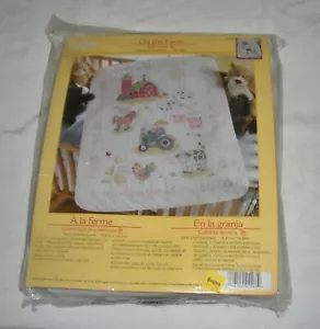 Bucilla On The Farm Crib Cover Stamped Cross Stitch Kit-34"X43" 45567 - Picture 1 of 3