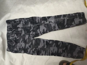  Gap Kids Camouflage Pants Boys Small Joggers Black Gray Canvas Grey Camo Cargo - Picture 1 of 7