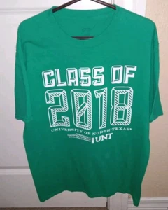 UNT North Texas Class Of 2018 Unisex Adult Medium Green T-Shirt (Port & Company) - Picture 1 of 2