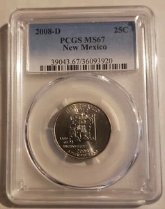 2008 D New Mexico State Quarter PCGS MS67 NOT SMS - Picture 1 of 2
