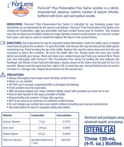 Plus Konservierungsmittelfreie Kontaktlinsen Kochsalzlösung 120ml (4 Fl. oz.) 3 Stück - Bild 1 von 12