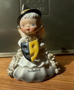 Napco Napcoware Keramik Oktober Hexe Engel Figur Glocke Vintage S1307J EUC - Bild 1 von 8