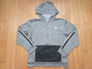 Adidas Brand Love Fleece Hooded Full Zip Jacket Kids AP5531 Size 14/16 Gray - Picture 1 of 5
