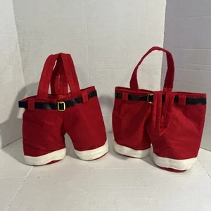 Navidad Papá Noel Pantalones Dos Portabotellas de Vino Conjunto de dos - Imagen 1 de 5