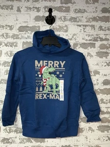 NWT! Jumping Beans Merry Rex-Mas Dinosaur Holiday Fleece Crewneck Size 8 - Picture 1 of 6