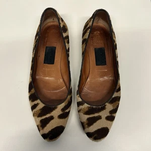 Bailarina de pelo de pony de leopardo Lanvin Paris de colección para mujer talla EE. UU. 8/UE 39 - Imagen 1 de 22