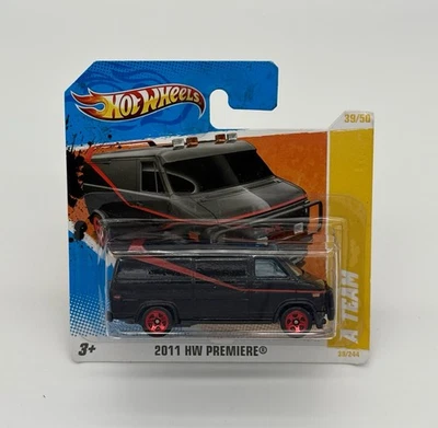 2011 Hot Wheels "Short Card" A-TEAM 1983 GMC Van, Black, 1/64, VHTF - Image 1 of 3