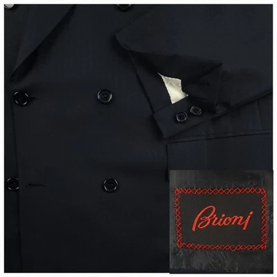 Traje Brioni Para Hombre 42L/36R Imperia Doble Pecho Lana 2 Piezas Espiga Azul   Foto 1 de 4