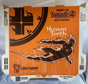 Little Caesars fantastic four pizza box, The Human Torch, Art Deco, Brand New - Picture 1 of 2