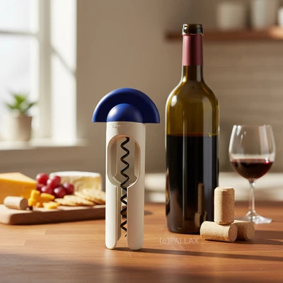 TUPPERWARE D62 KORKI BLAU WEISS KORKENZIEHER FLASCHENÖFFNER - Bild 1 von 2