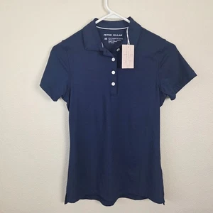 Peter Millar Womens Golf Polo Size XS Navy Blue Solid Sun Protection NEW - Picture 1 of 6