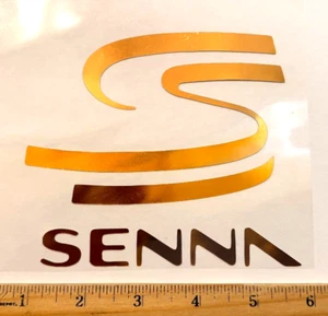 LARGE Ayrton Senna "DOUBLE S" Yellow Gold Foil Die Cut Logo Decal Sticker - Picture 1 of 2