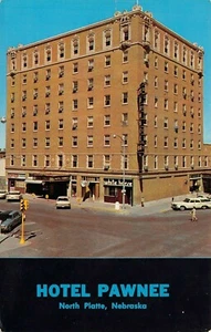 Hotel Pawnee & White Horse Bar Street View North Platte, NE Vtg 1967 Postcard - Picture 1 of 2