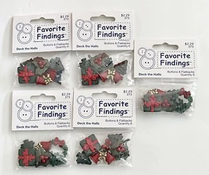 CHRISTMAS DECK THE HALLS Buttons & Flatbacks Embellishments Favorite Findings  - Picture 1 of 6