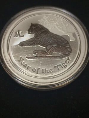 2010 2oz .999 Fine Silver Australian Lunar Series 2 Year of the Tiger Coin - Image 1 of 2