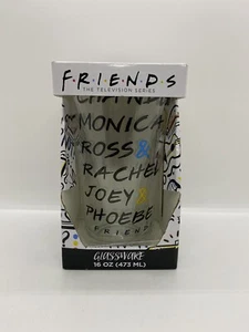 The TV Series FRIENDS 16 oz Clear illustrated Pint Glass, NEW - Picture 1 of 7