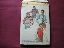 Vintage 1972 Simplicity Pattern 5047 Mens Shirt Vest Size 42 Classic