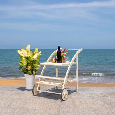 Carro de té Lodi colección exterior SAFAVIEH | Blanco | Foto 1 de 2