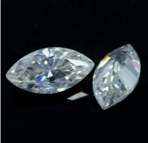 Lab-Grown Loose CVD Diamond 0.60 Ct Certified Pair Marquise D Color 3.5 x 7 mm - Picture 1 of 10