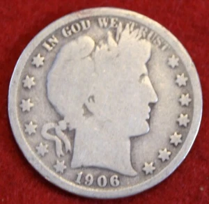 Medio dólar barbero 1906-O 90% moneda de plata circulada BH513 - Imagen 1 de 2
