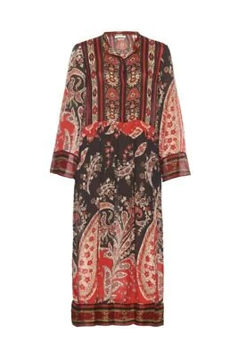 Vestido Isabel Marant Étoile Rojo Tilda Paisley Relajado Midi Talla 12 AU Preloved Foto 1 de 4