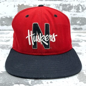 Vintage Nebraska Cornhuskers Hat Cap Snapback Red Black USA 80s 90s Low Profile - Picture 1 of 11