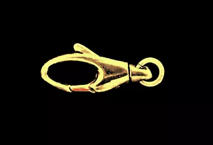 13mm 14k SOLID YELLOW GOLD Lobster Designer Fancy Swivel Clasp jump ring Italy - Picture 1 of 4