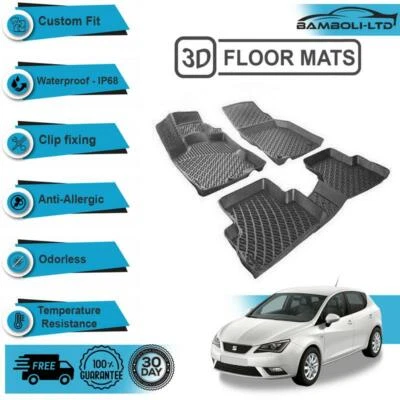 Alfombrilla interior coche moldeada 3D para SEAT Ibiza 2002-2007 (negro) Foto 1 de 4