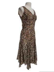 NWT Ralph Lauren Leopard Print Handkerchief Midi Dress size:10 ($155) - Picture 1 of 10