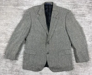 JG Hook Blazer Mens 42R Gray 2 Button Silk Herringbone - Picture 1 of 13