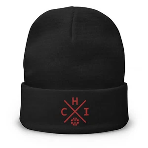 Chicago Basketball Retro CHI Cross Winter Beanie Mütze Mütze - Bild 1 von 7